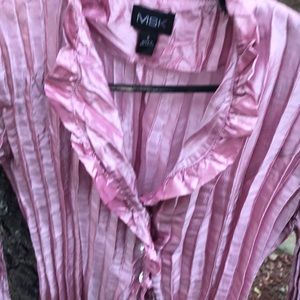 Silky pink ladies dressy top